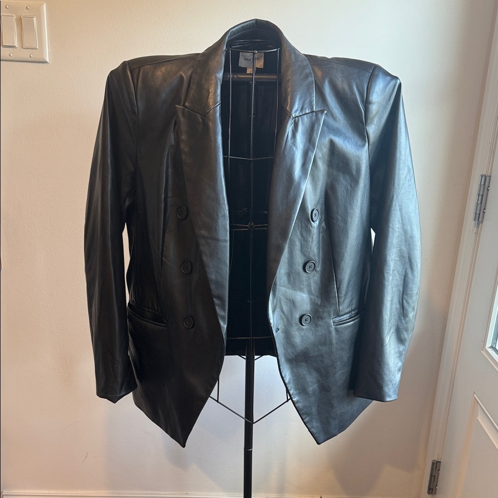 Nine West Black Leather Jacket